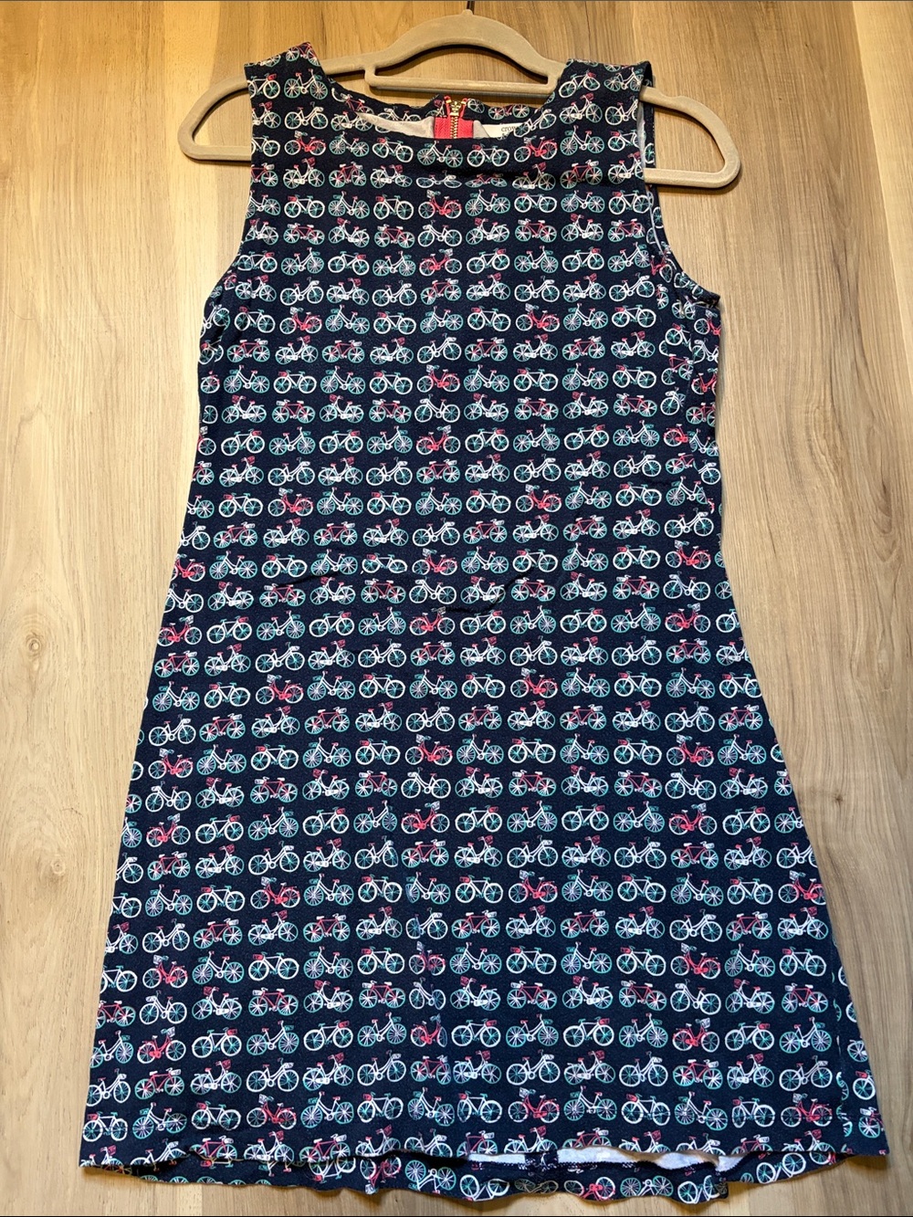 Crown & Ivy Women's Navy Bicycle Print Sleeveless Shift Dress - Small